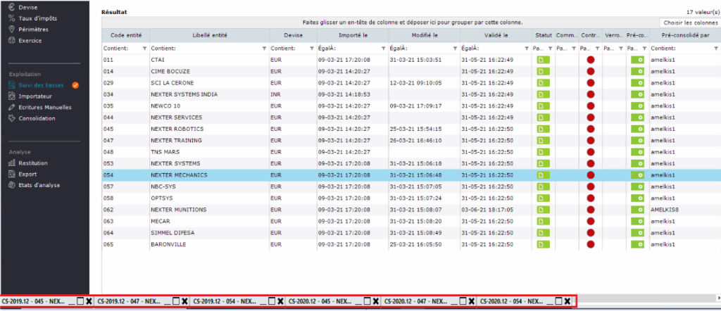 Amélioration fonctionnelle ouverture multiples liasses - Amelkis Intercompany